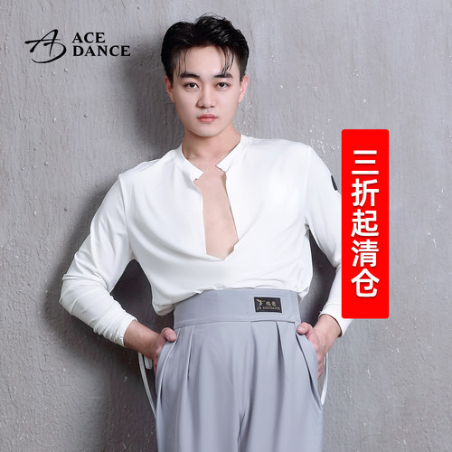 acedance瑰意袖口系带开领拉丁舞