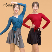 中袖 瑰意拉丁舞服装 女上衣前后两穿设计长袖 瑜伽形体练功服SY160