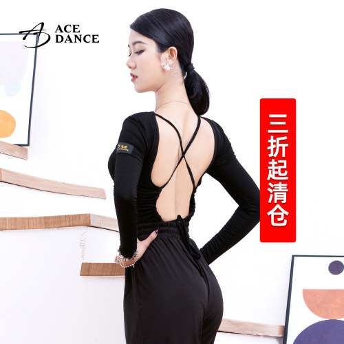 ACE背后性感交叉设计拉丁舞上衣
