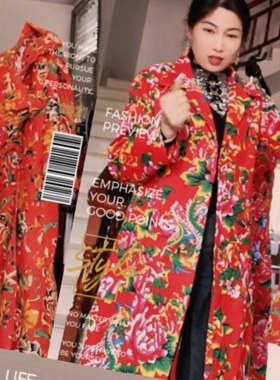 椒北衣韵原创复古设计单排扣中长款长袖西装式加里网红秋冬女风衣