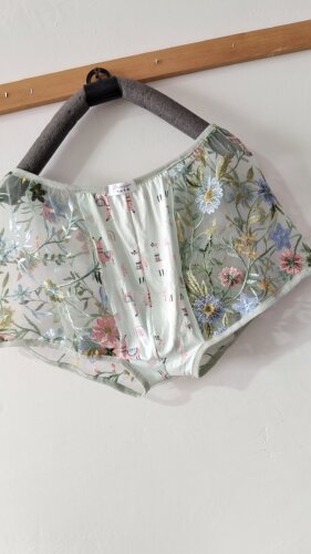 椒北衣韵原创复古网纱刺绣莫代尔中性硬拼接性感平角透肉男式内裤