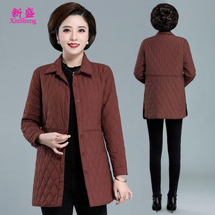 中老年女装羽绒棉服外套轻薄棉袄妈妈装秋冬加肥加大码棉衣50岁60