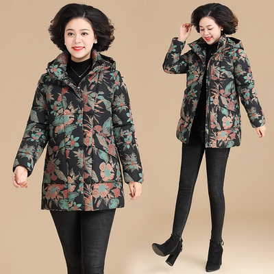 妈妈装冬季加厚棉袄中老年女装
