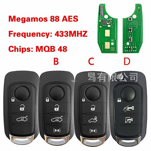 适用菲亚特500X折叠钥匙Egea Tipo遥控器 MQB/48 4A芯片434频率