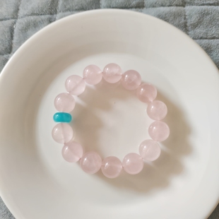 天然西柚果冻粉晶马粉水晶天河石手链手串女魔鬼绿原创小众高级感