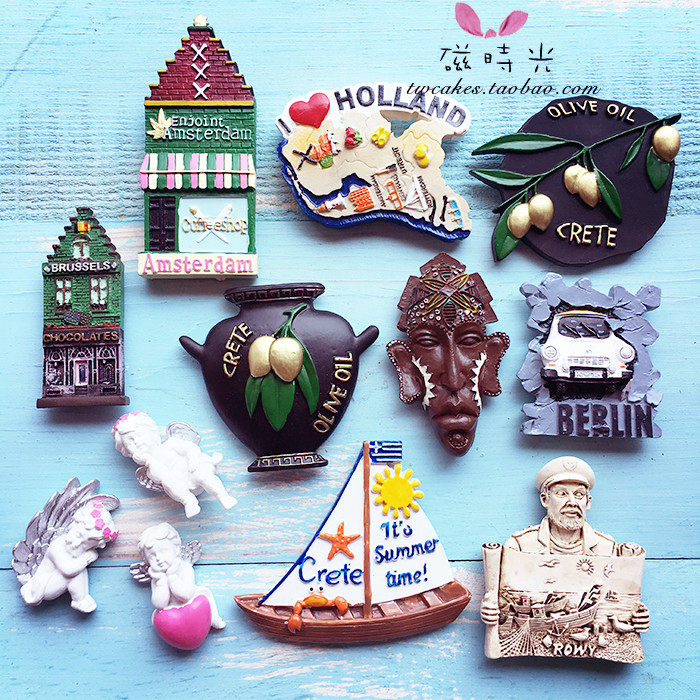 满48元包邮 出口欧洲荷兰希腊德国非洲挪威可爱小天使冰箱贴磁贴