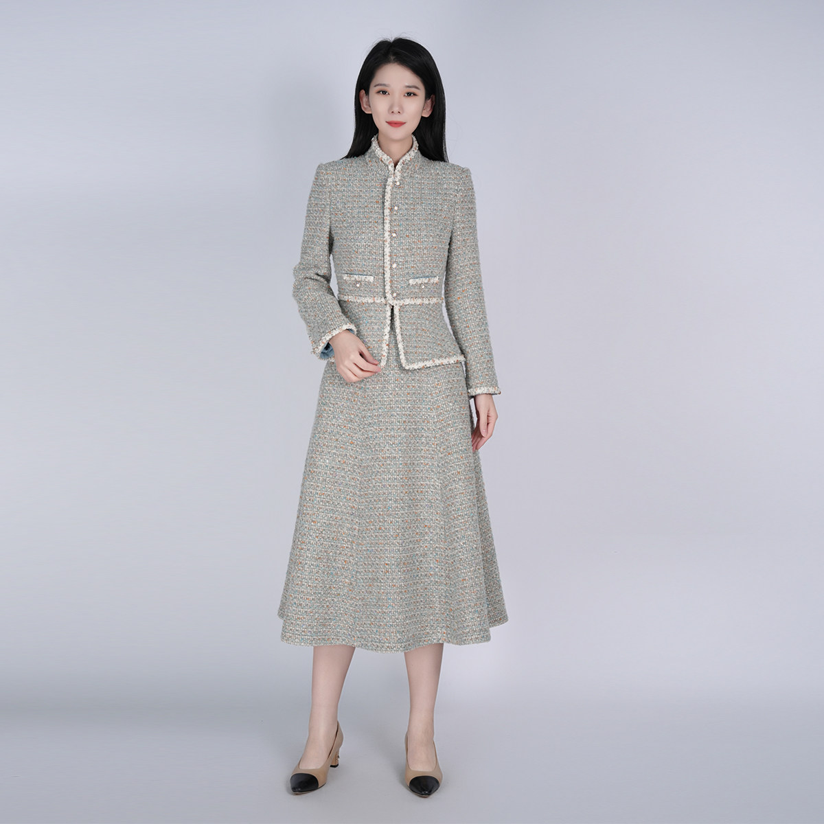 浒城古娘新款羊毛精致小香风优雅高定新中式国风两件套装裙女春秋,女装/女士精品,时尚套装,淘宝优惠券,粉丝福利购,淘宝优惠卷