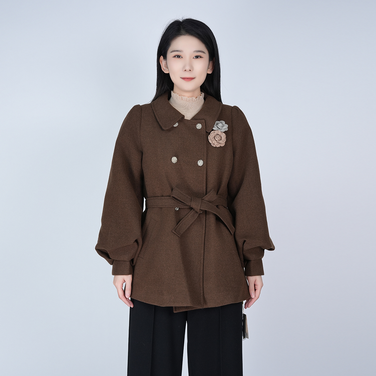 【白鸭绒】中国风保暖显瘦短款减龄时尚气质显瘦V领舒适羽绒外套