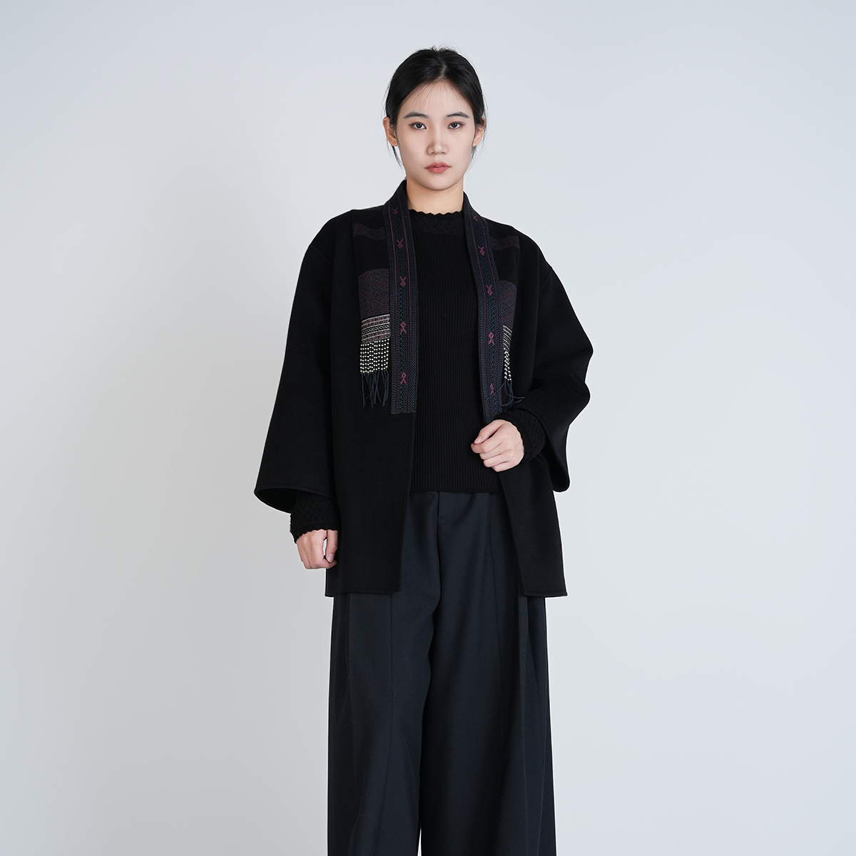 中式100绵羊毛气质高端舒适外套