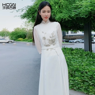 仙气连衣裙桑蚕丝冰清玉洁连衣裙时尚 温柔淑女长裙 女士夏季