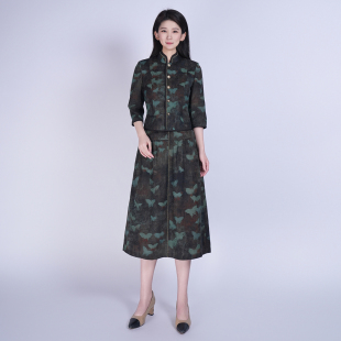 立领套装 新款 高端气质舒适通勤桑蚕丝香云纱女士夏季 浒城古娘中式