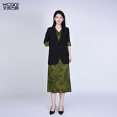 女夏季 浒城古娘新款 国风香云纱套装 上衣新中式 气质优雅通勤西装