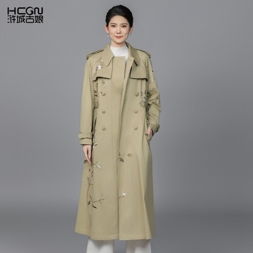 中国风棉质宽松气质收腰显瘦风衣