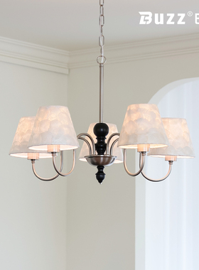 26年新款客厅吊灯法式中古风餐厅卧室房间主灯设计师高级感贝壳灯