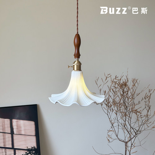 法式中古风陶瓷木槿花朵餐厅吊灯