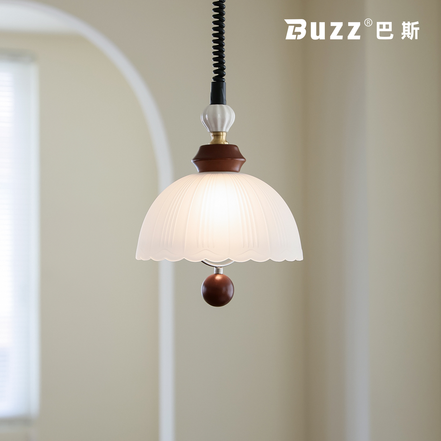 中古风可升降悬停小吊灯