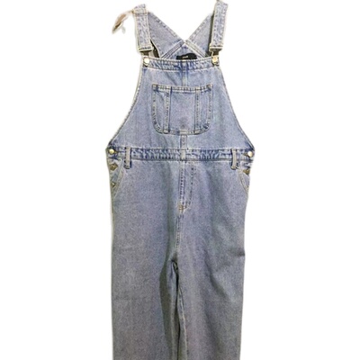 【原 价¥138】vintage  FFAN水洗工装天蓝色背带连体牛仔裤