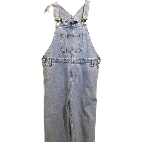 【原 价¥138】vintage  FFAN水洗工装天蓝色背带连体牛仔裤