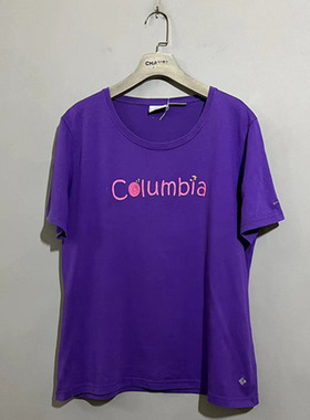 【上新价78】vintage  美国古着Columbi@紫色休闲体恤