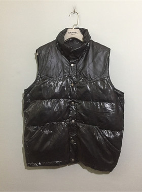 【原 价¥168】Vintage Matrix  日本古着皮质拼接款黑色马甲