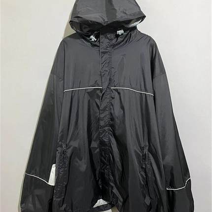 【上新价¥178】vintage  柬埔寨制古着TRBN黑色连帽尼龙冲锋风衣