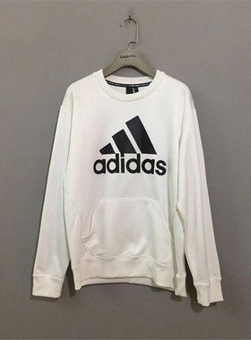 【原 价¥138】vintage  德国古着Ad1das基础款白色薄款涤纶卫衣