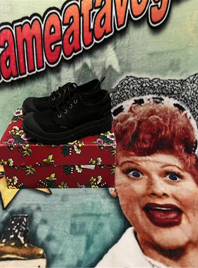 【上新价158】vintage  法国古着PALLAD1UM黑色帆布复古工装鞋