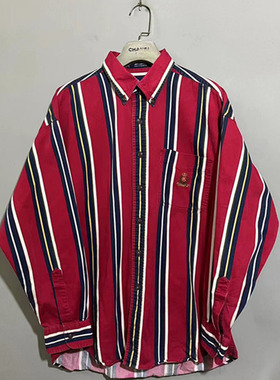 【上新价268】vintage  美国时装古着Chaps Ralph L@uren条纹衬衫