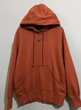 【上新价168】vintage  马来西亚制  美国古着N1KE桔色连帽卫衣