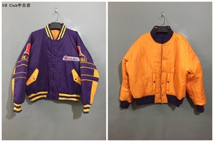 【原 价¥428】vintage  美国古着ROCBULL鹰爪两面穿棒球领棉衣