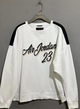 【上新价138】vintage  美国古着J0RDAN落肩宽版白色薄绒卫衣