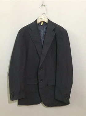 【原 价¥168】vintage  日本古着SAVOIA通勤款深藏青色亚麻西服