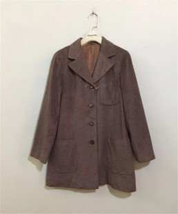 日本古着通勤款 vintage 仿麂皮咖啡色西装 上新价118