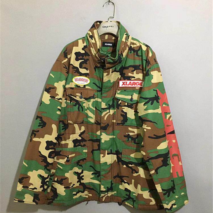 【全新品¥1299】vintage 美国古着XLARGE四袋工装立领迷彩夹克