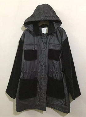 【原 价¥448】vintage 日本制 法国古着Cour*eges灯芯绒拼接棉衣