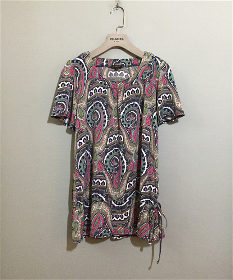 【原 价¥108】vintage  美国古着TALBOTS腰果花莱卡棉收腰体恤