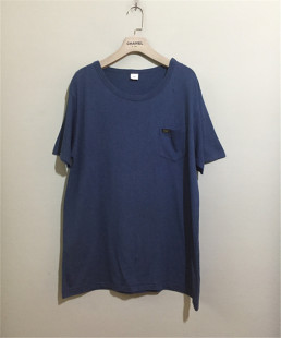 vintage 价¥118 美国古着L E经典 藏蓝色体恤 基础口袋款 原
