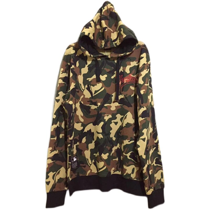 【全新品¥999】vintage  韩国古着MLB YANKEES迷彩连帽套头卫衣