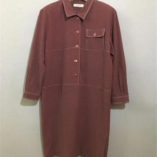 【上新价¥158】vintage  日本制古着LISMORE暗红色软垫肩连衣裙
