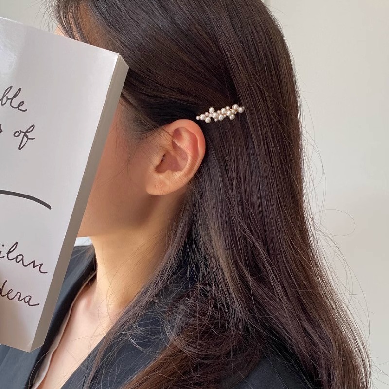 珍珠一字侧边夹小巧气质