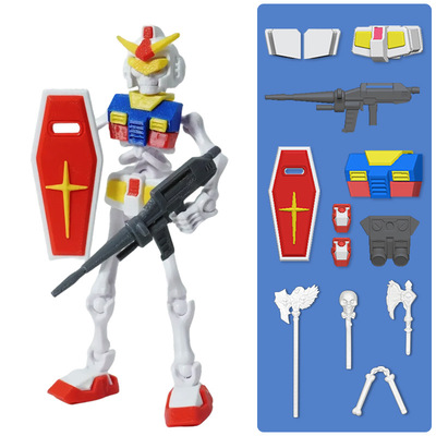 DUMMY13拼色骷髅兵骨节人偶3D打印手办摆件关节可动解压拼装积木