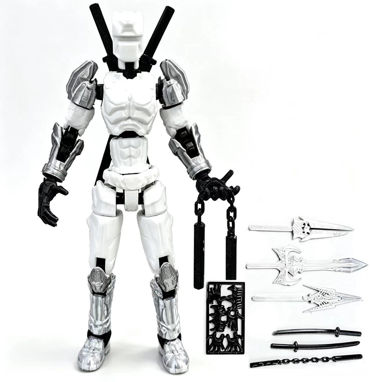 免拼成品dummy13双截棍武士3D打印超可动关节人偶手办玩具摆件