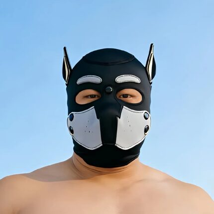 男士双色成人精致趣味人形犬小狗头套全脸头套面具趣味玩具道具