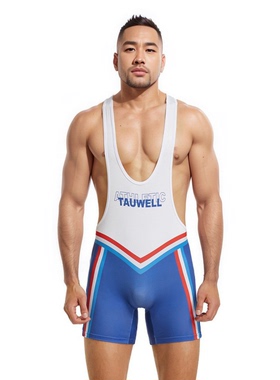 壮熊男士TAUWELL特为运动连体背心透气士瑜伽背心裤举重骑行服