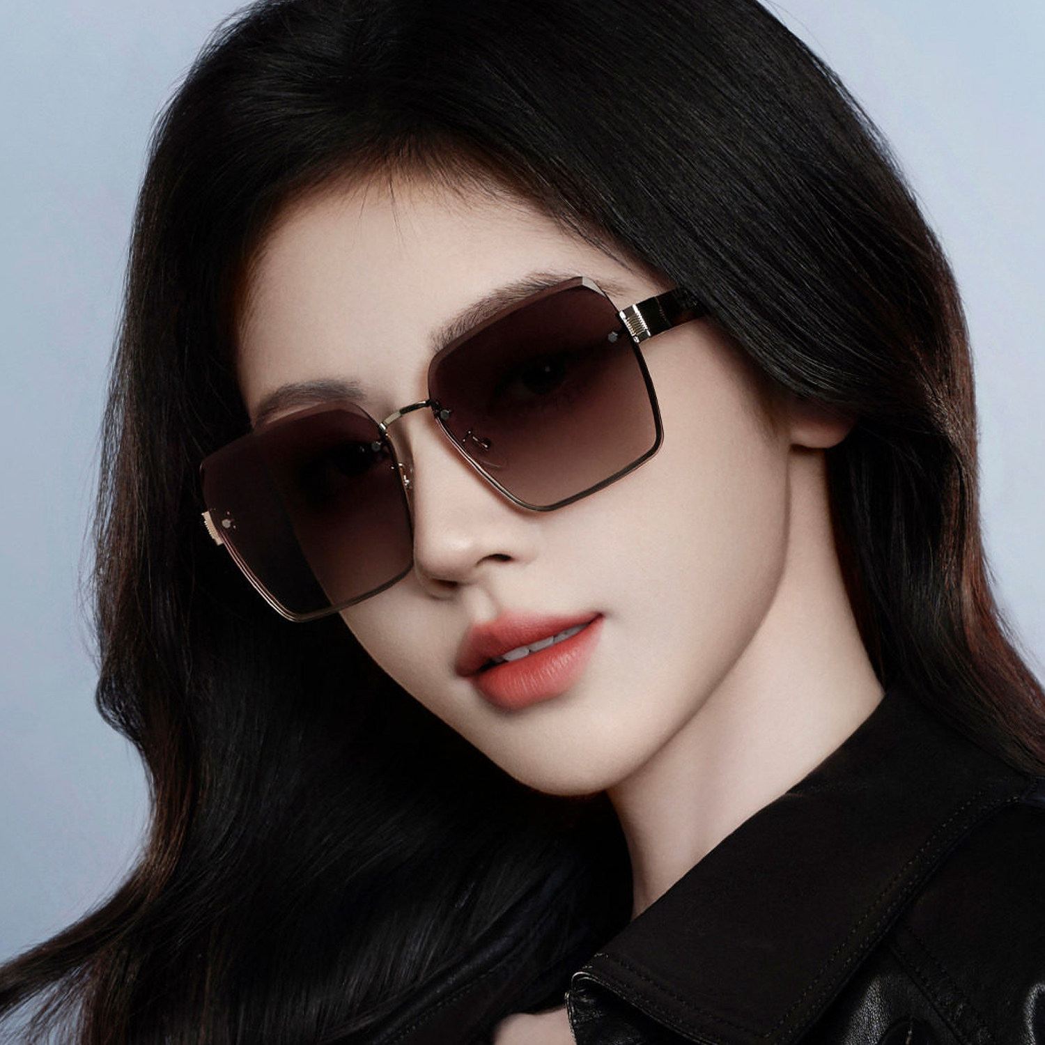 帕莎2026新款太阳镜女圆脸显瘦无框轻熟时尚浅色ins风墨镜PS2082