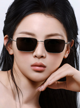 帕莎眼镜2025新品男女复古墨镜可配近视度数长方形太阳镜PS2074