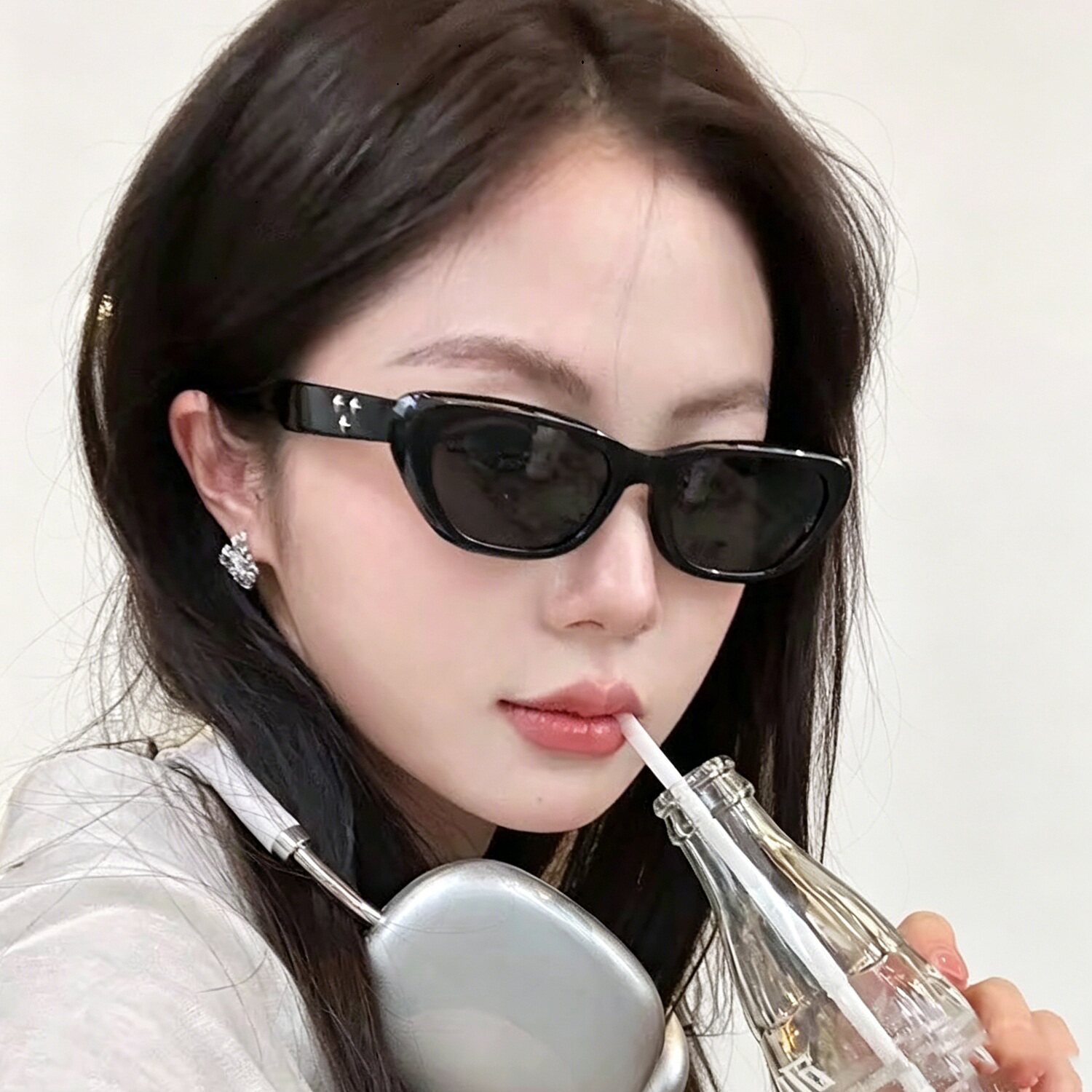 帕莎2025年新品优雅猫眼窄框可配近视度数墨镜女防晒太阳镜PS3059
