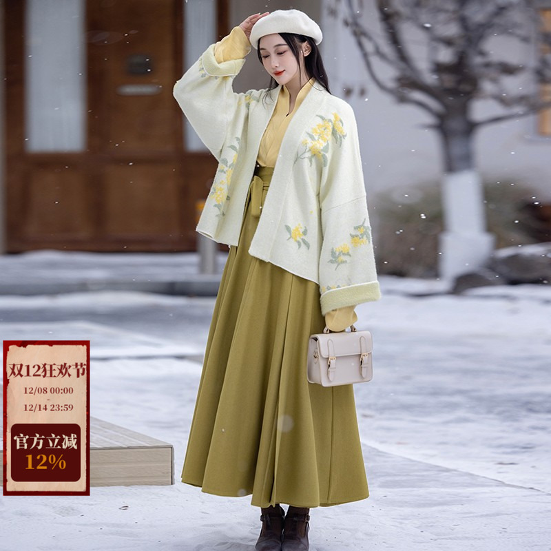拟梦仿貂绒桂花毛衣日常汉服