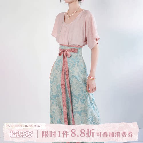 拟梦青釉染短袖版盛夏专属汉服