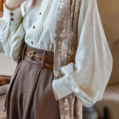 拟梦国风 棕色复古皮带  南法假日风的季节配饰